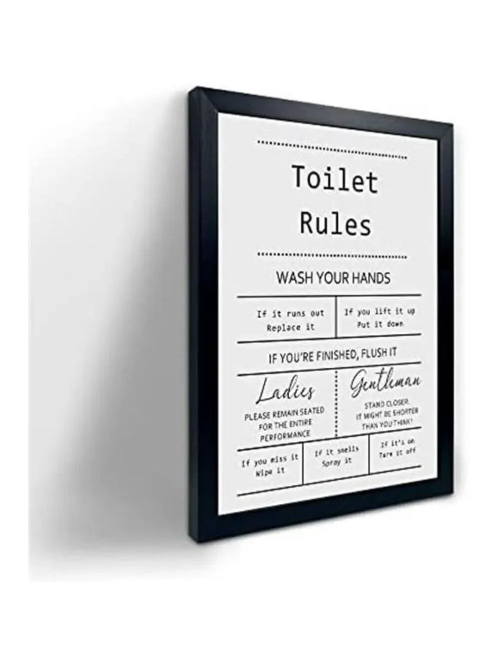 Funny Bathroom Wall Art Sign Guest Bathroom Decor Black Framed 8x10 Inches